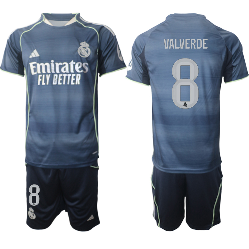 Men 2025-2026 Club Real Madrid away Blue #8 Soccer Jersey->real madrid jersey->Soccer Club Jersey